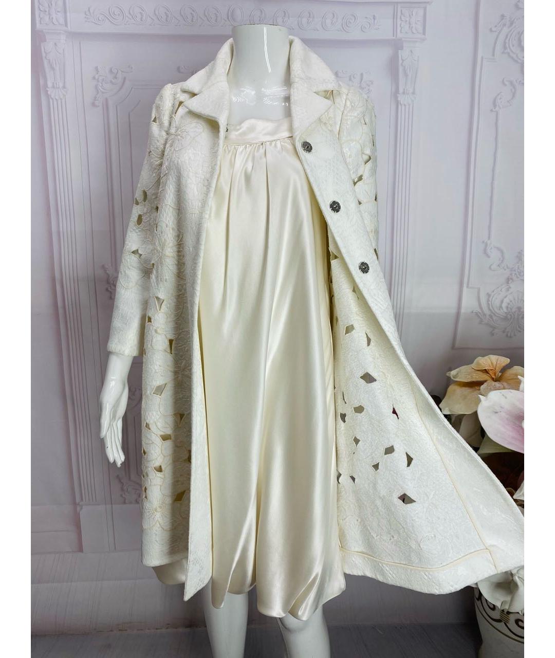 DOLCE&GABBANA Белое хлопковое пальто, фото 5