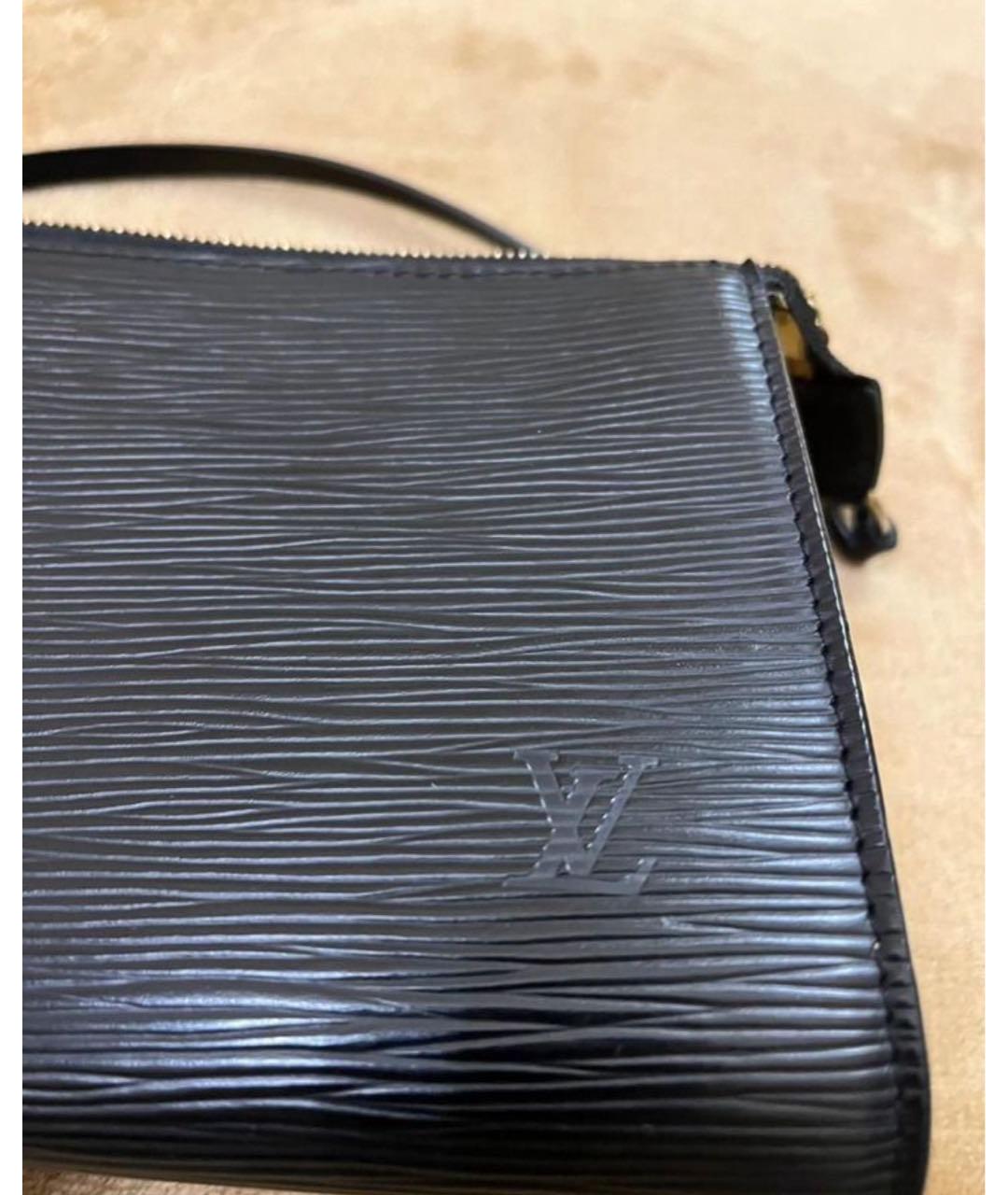 LOUIS VUITTON Черная кожаная сумка через плечо, фото 4