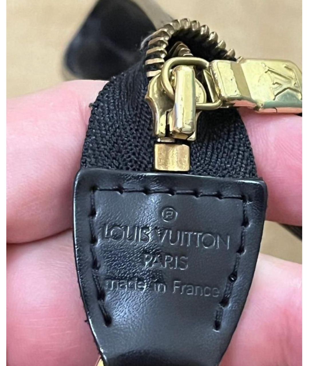 LOUIS VUITTON Черная кожаная сумка через плечо, фото 5