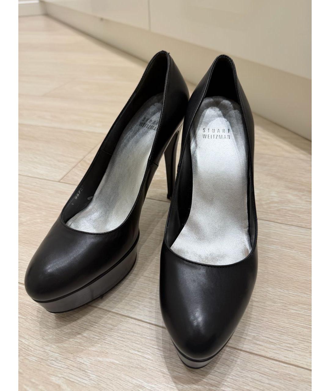 STUART WEITZMAN Черные кожаные туфли, фото 2