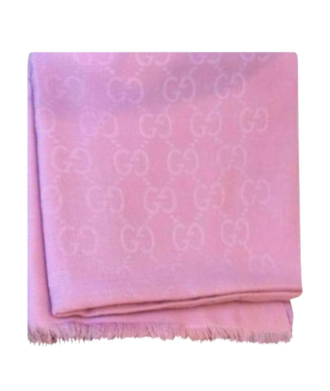 GUCCI Розовый шерстяной платок, фото 1