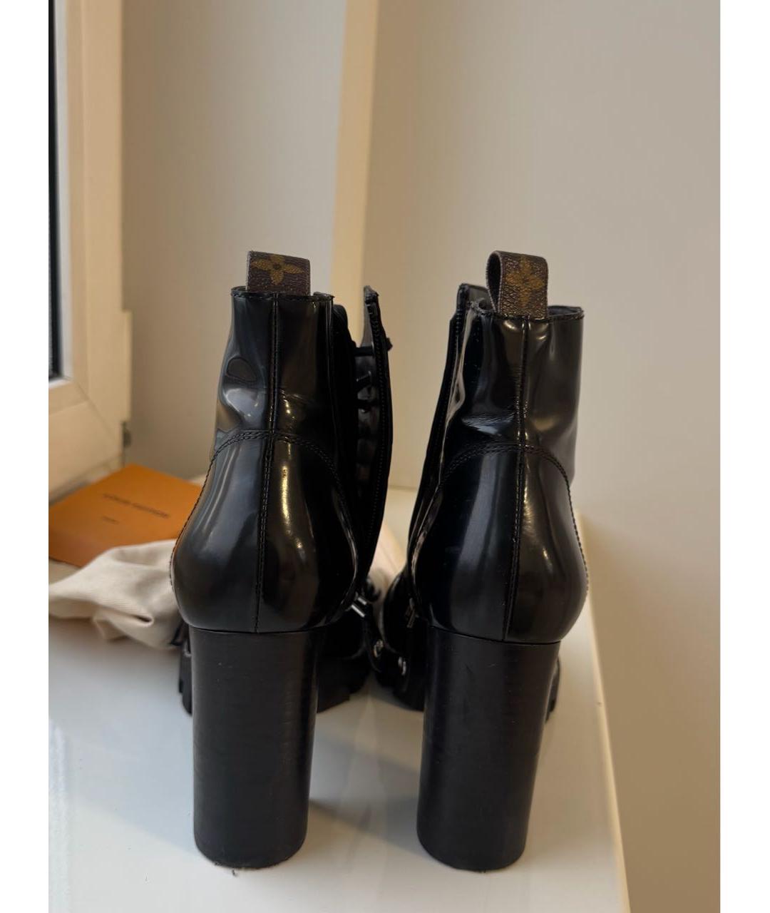 LOUIS VUITTON Черные ботинки из лакированной кожи, фото 4