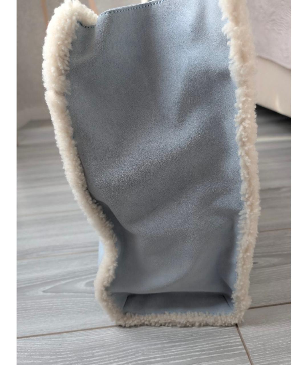 TELFAR Голубая замшевая сумка тоут, фото 7