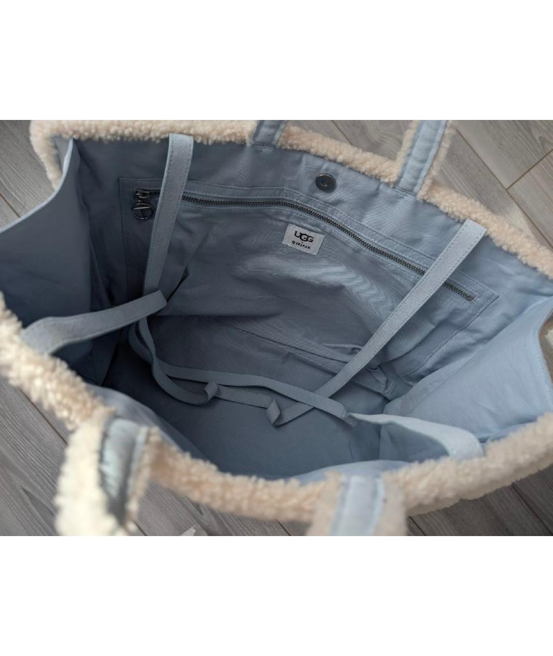 TELFAR Голубая замшевая сумка тоут, фото 4