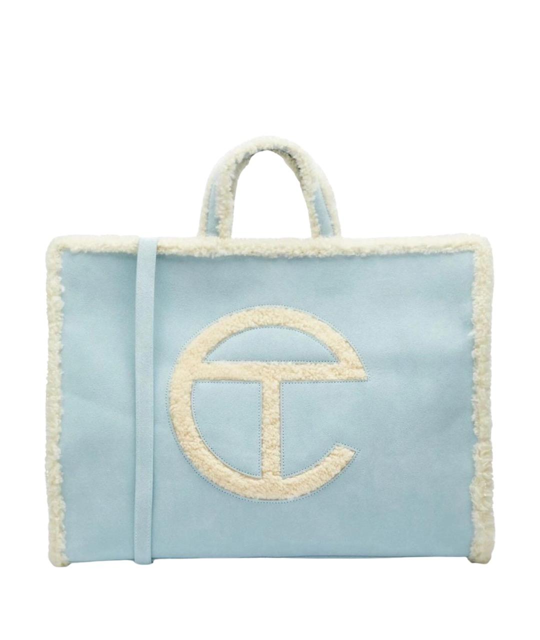 TELFAR Голубая замшевая сумка тоут, фото 1