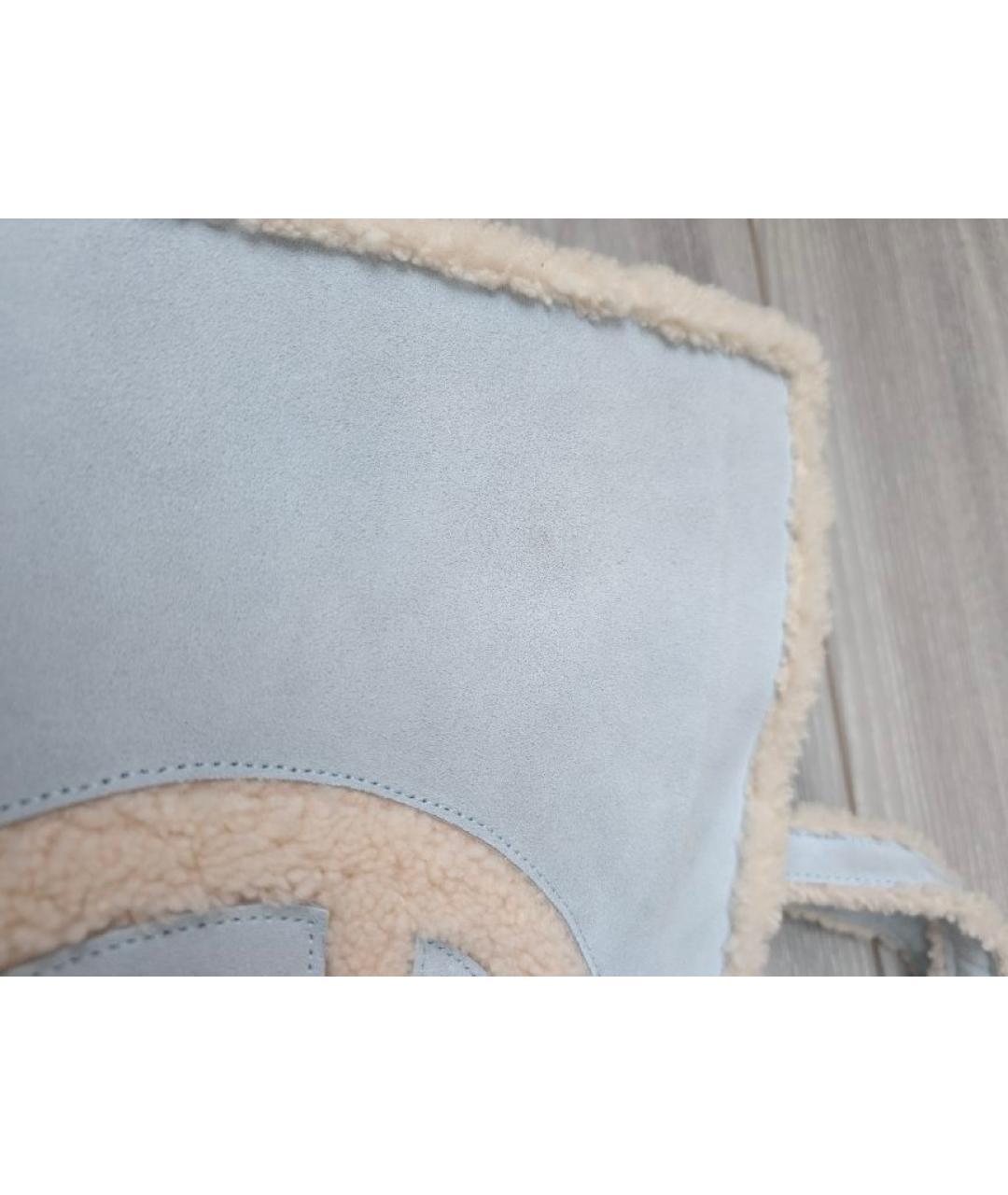 TELFAR Голубая замшевая сумка тоут, фото 8