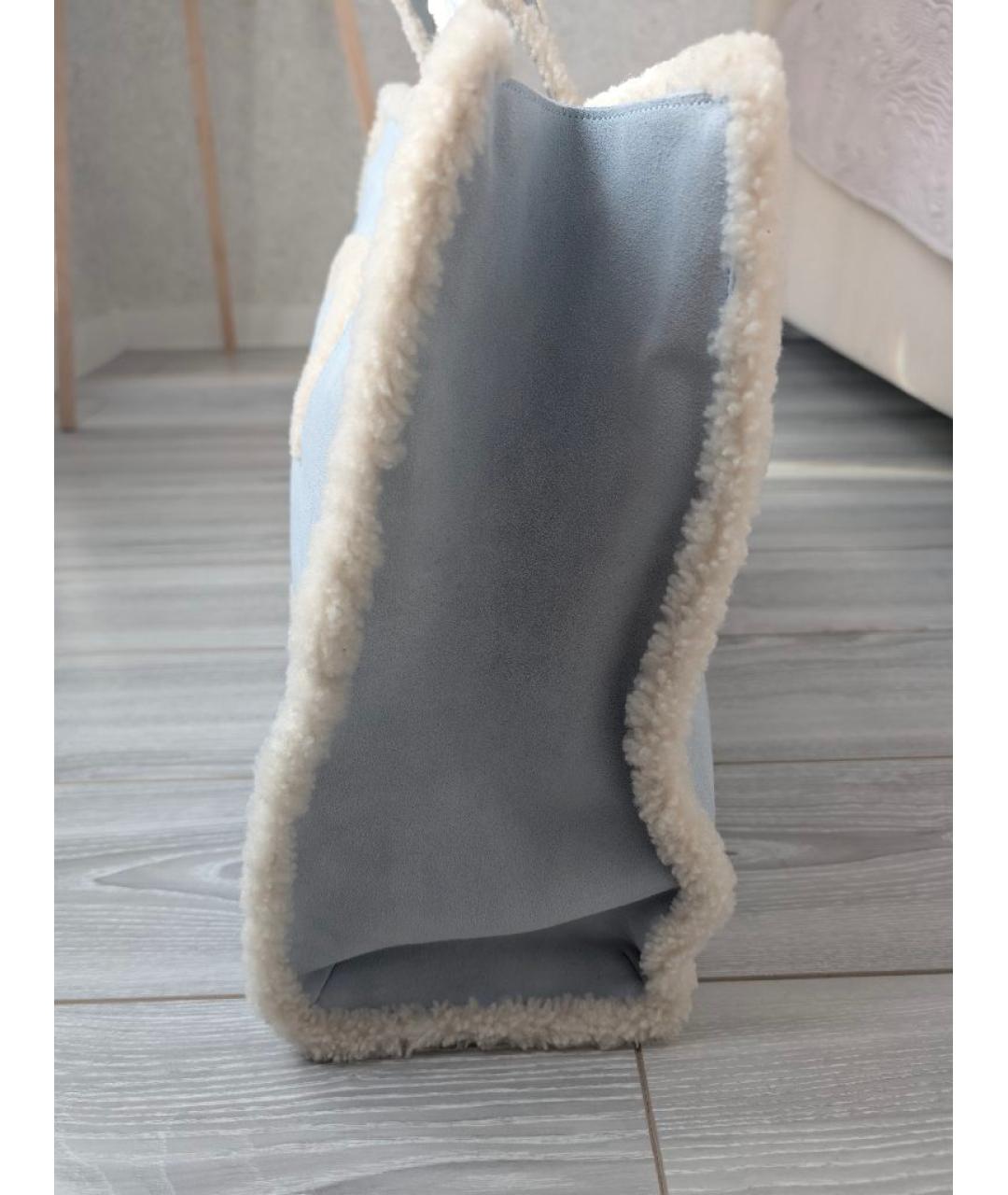 TELFAR Голубая замшевая сумка тоут, фото 6