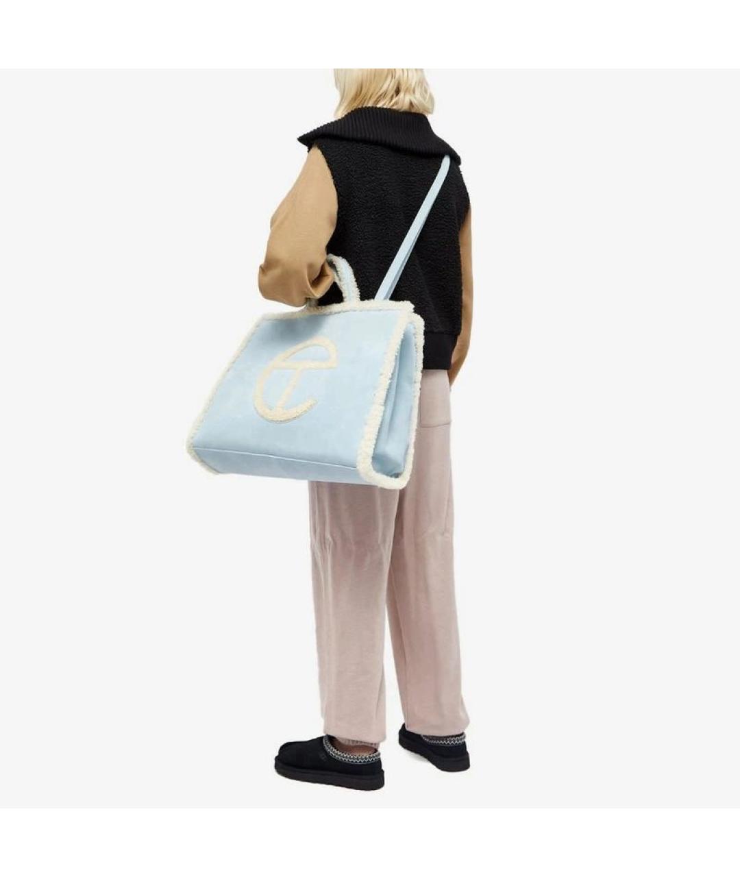 TELFAR Голубая замшевая сумка тоут, фото 9