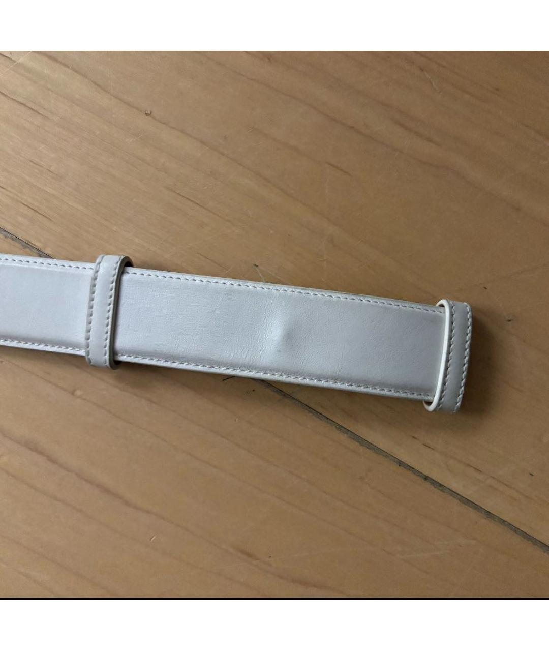 BURBERRY Белый кожаный ремень, фото 6