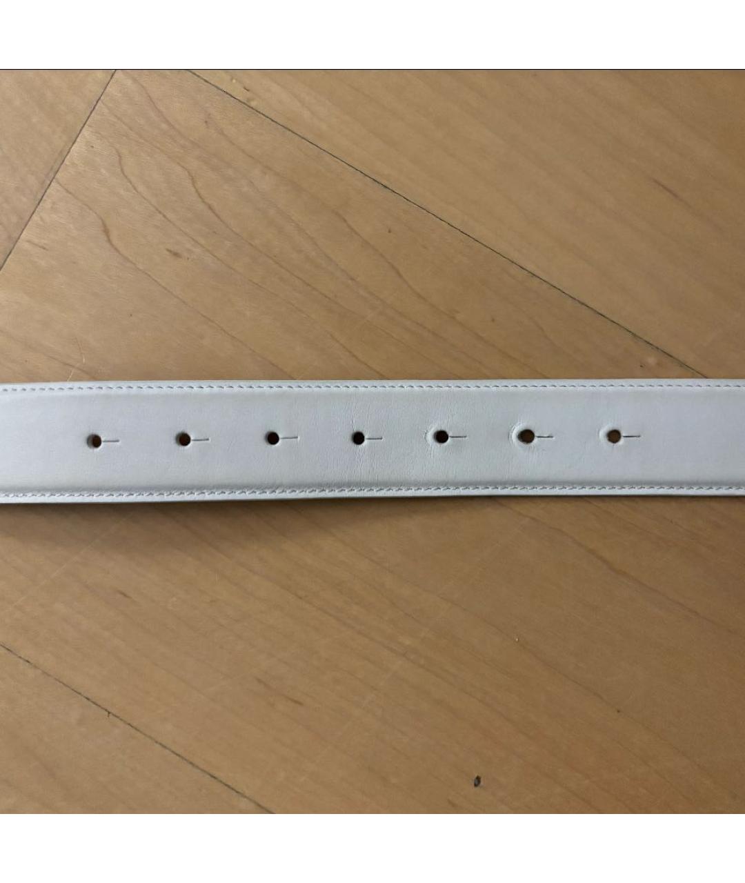 BURBERRY Белый кожаный ремень, фото 5