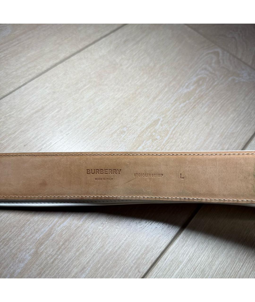 BURBERRY Белый кожаный ремень, фото 4