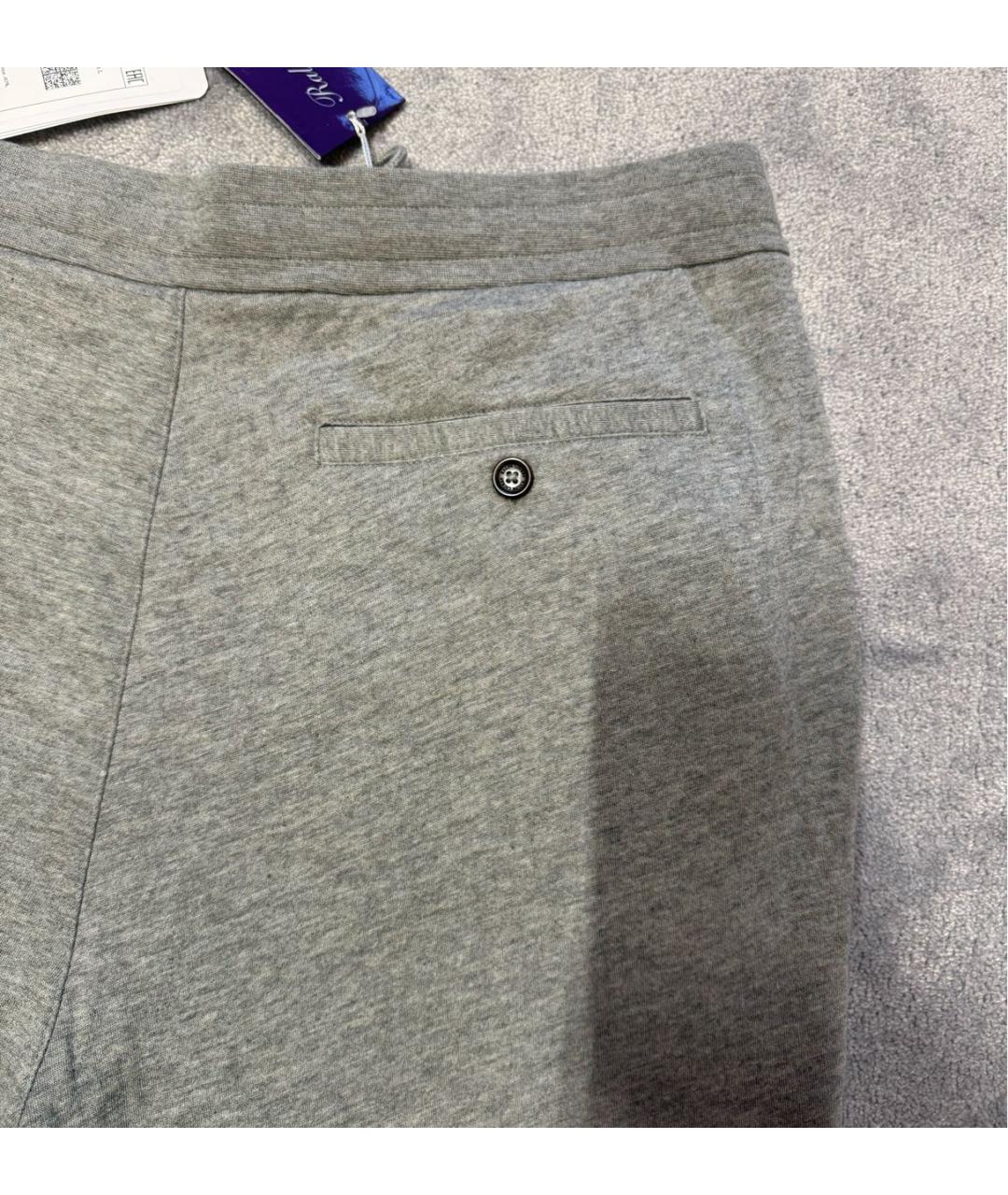 RALPH LAUREN Серые хлопковые повседневные брюки, фото 4