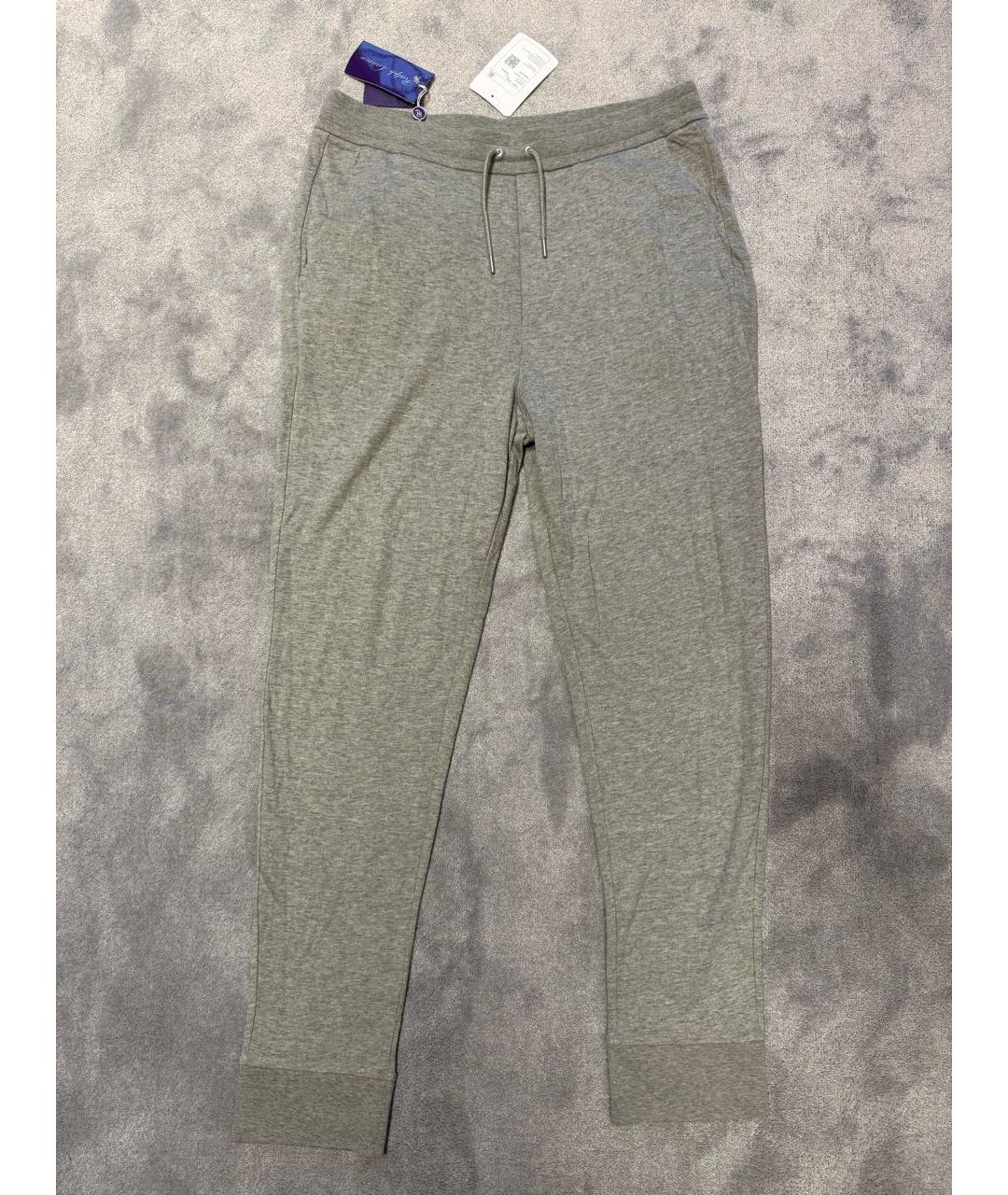 RALPH LAUREN Серые хлопковые повседневные брюки, фото 9