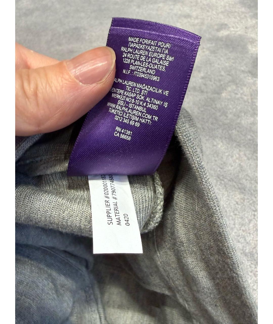 RALPH LAUREN Серые хлопковые повседневные брюки, фото 8