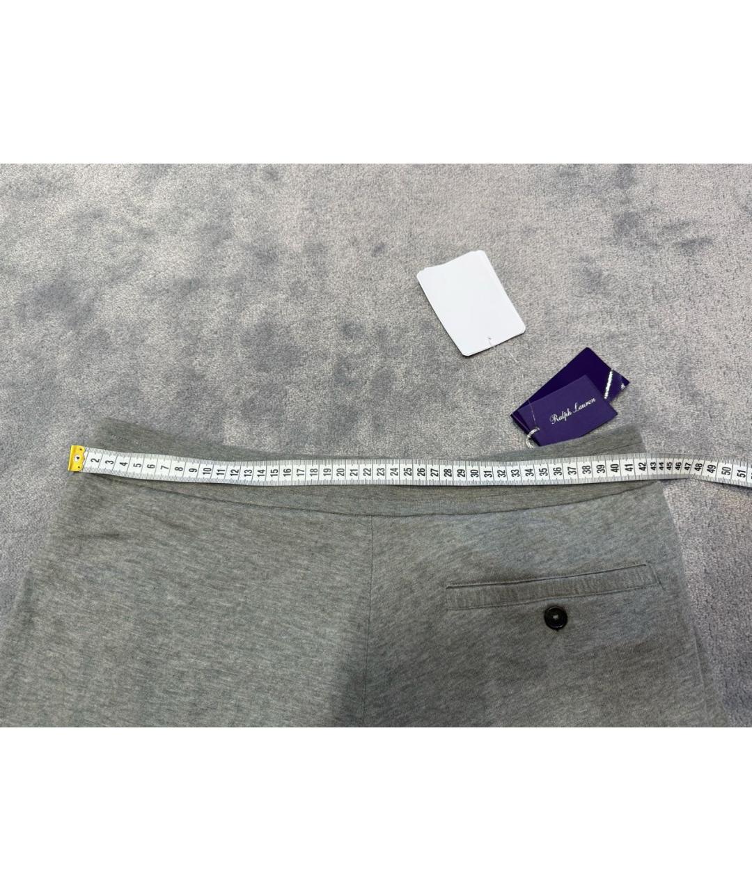 RALPH LAUREN Серые хлопковые повседневные брюки, фото 7
