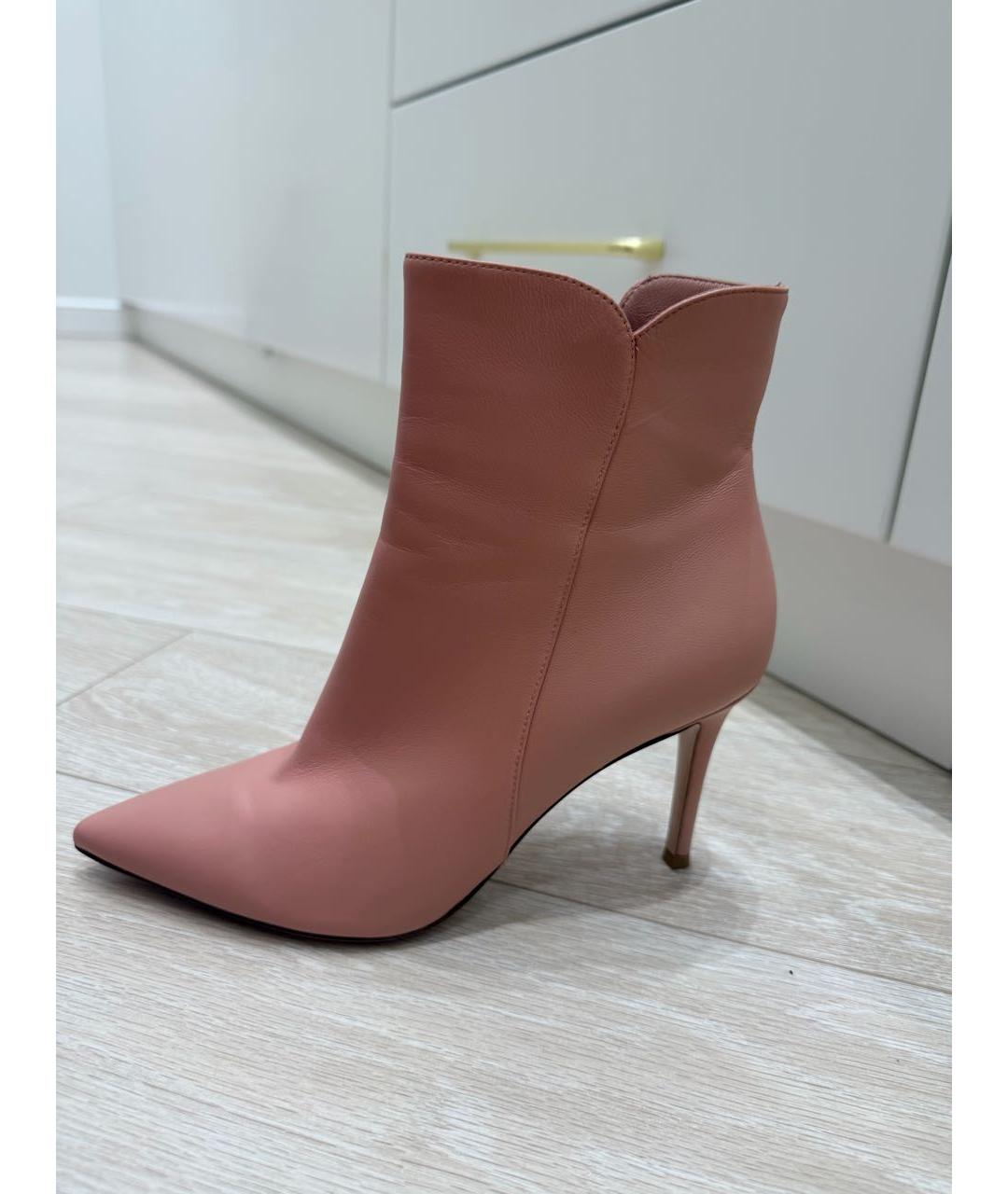 GIANVITO ROSSI Коралловые кожаные ботильоны, фото 8