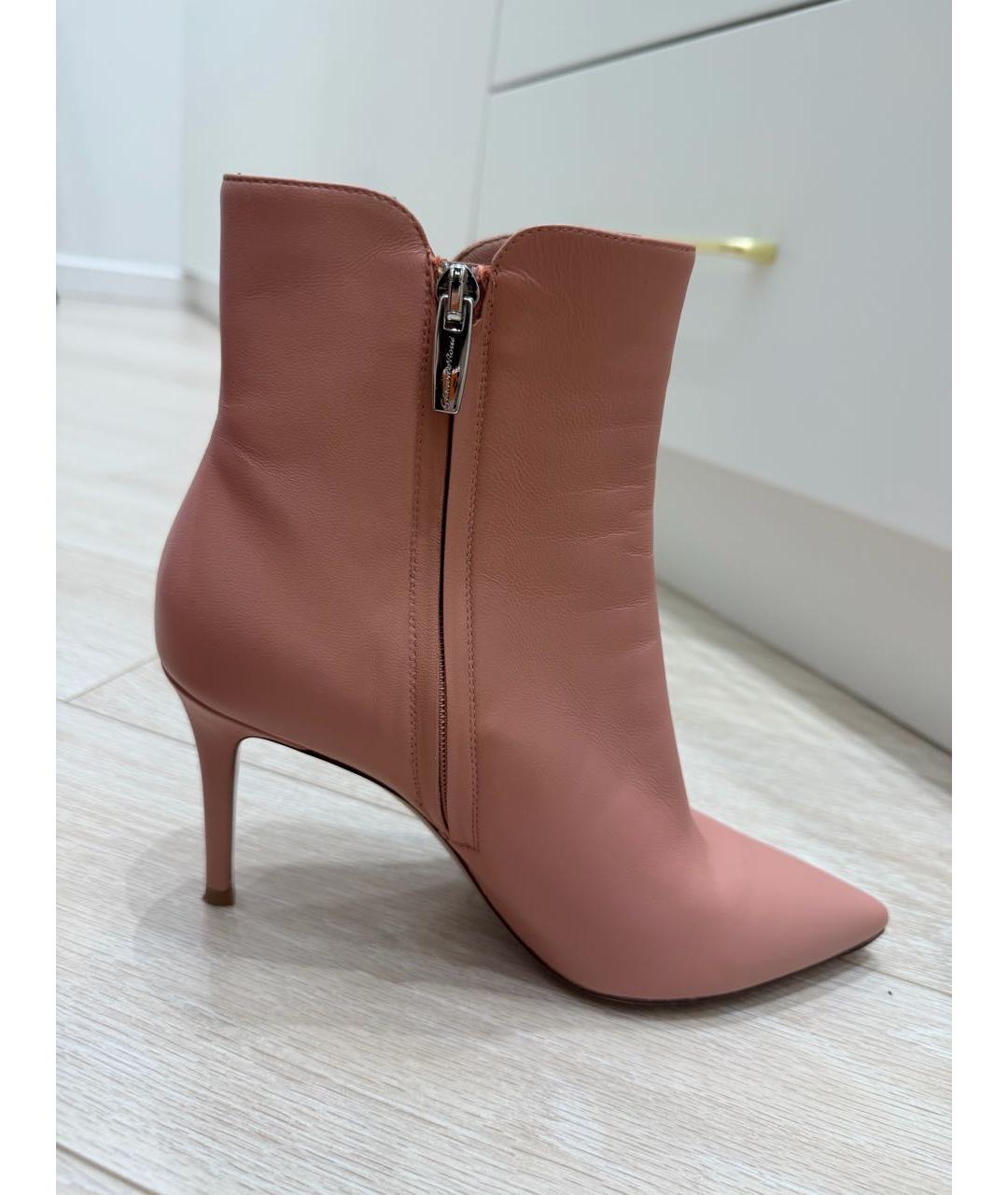 GIANVITO ROSSI Коралловые кожаные ботильоны, фото 7