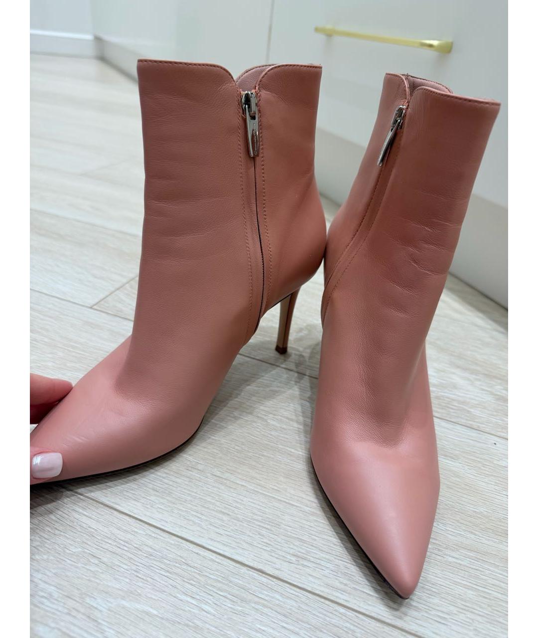 GIANVITO ROSSI Коралловые кожаные ботильоны, фото 5