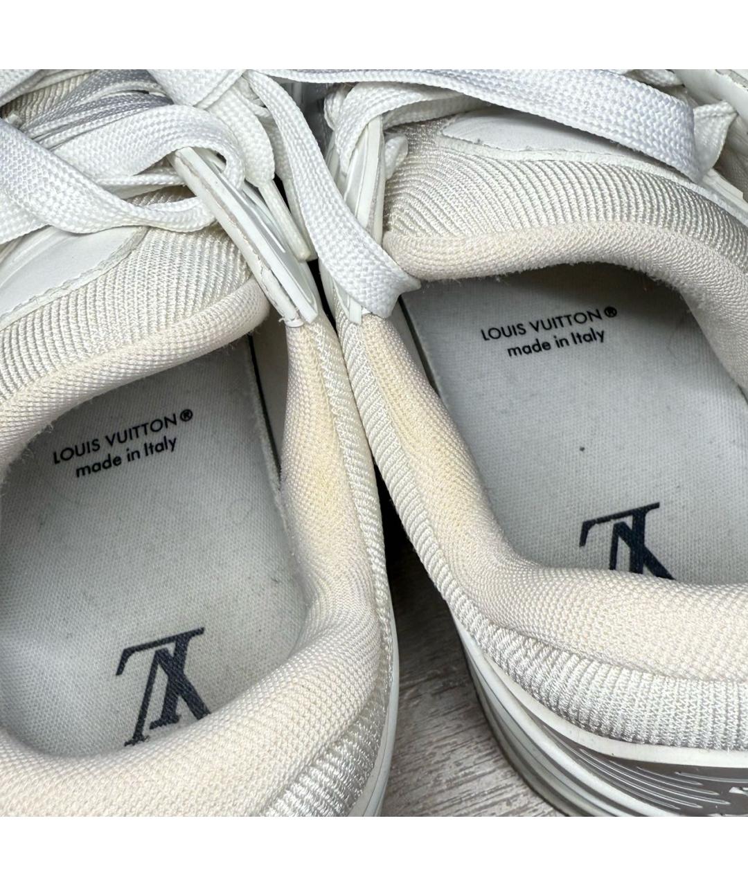 LOUIS VUITTON Белые кожаные низкие кроссовки / кеды, фото 7