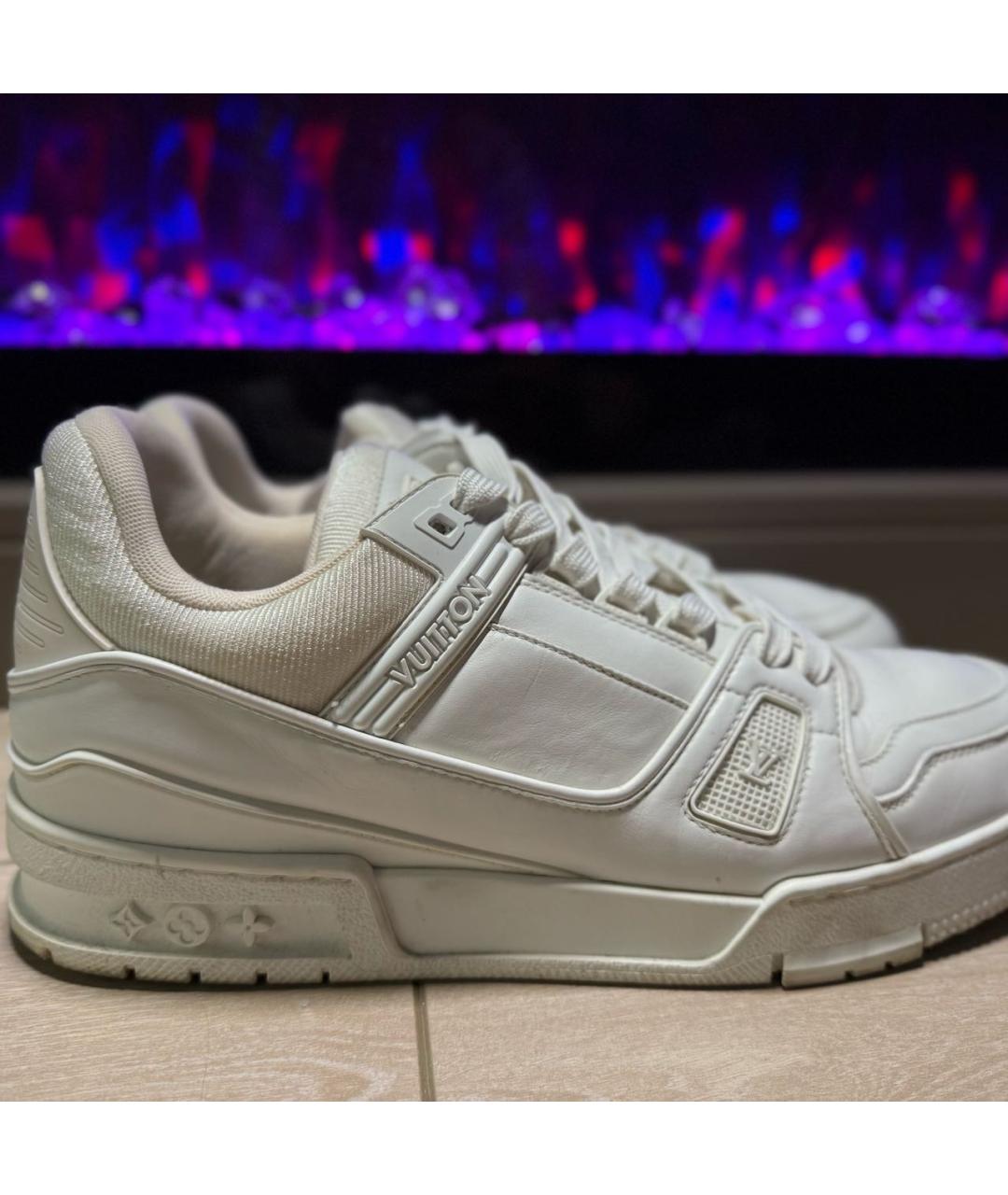 LOUIS VUITTON Белые кожаные низкие кроссовки / кеды, фото 2