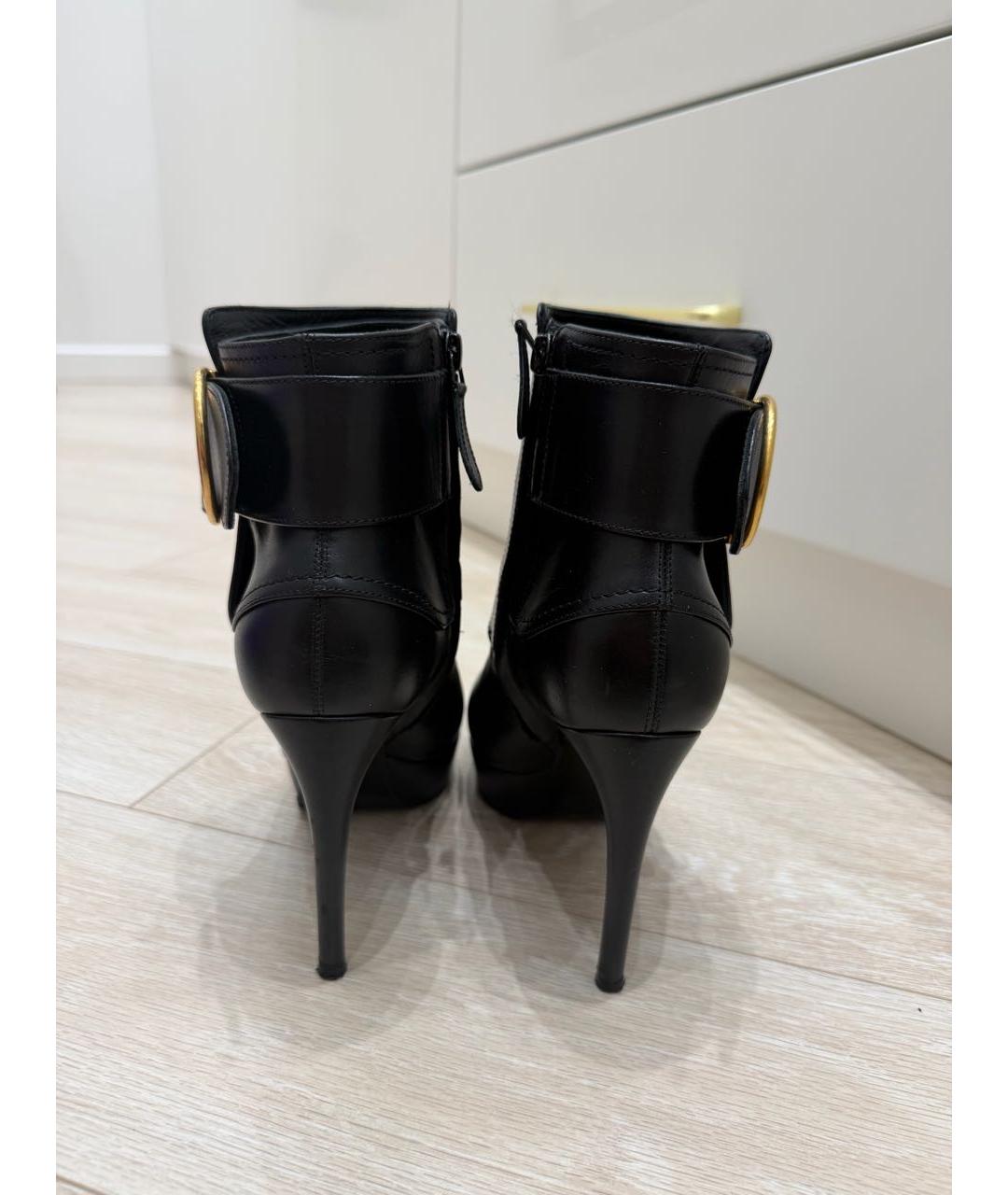 MCQ ALEXANDER MCQUEEN Черные кожаные ботильоны, фото 4