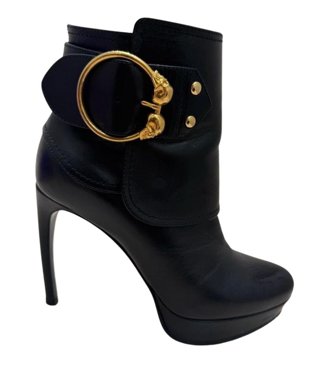 MCQ ALEXANDER MCQUEEN Черные кожаные ботильоны, фото 1