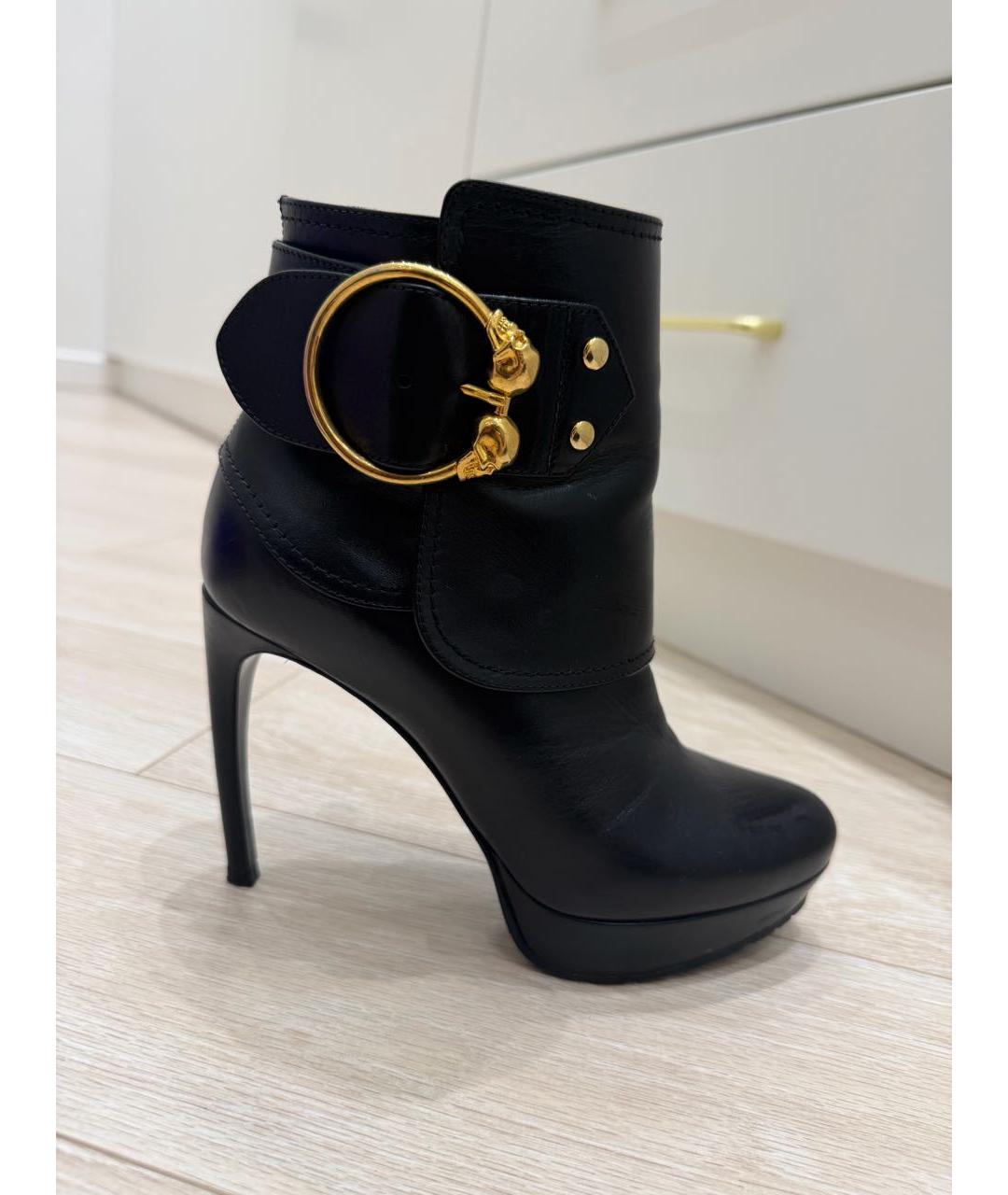 MCQ ALEXANDER MCQUEEN Черные кожаные ботильоны, фото 5