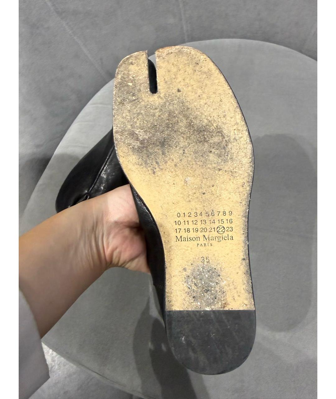 MAISON MARGIELA Черные кожаные брогги и оксфорды, фото 4