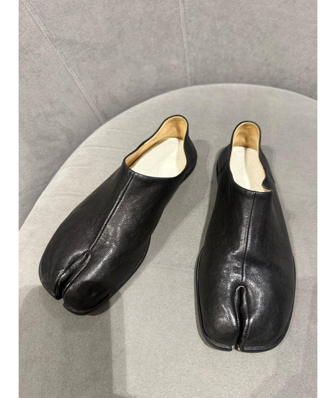 MAISON MARGIELA Черные кожаные брогги и оксфорды, фото 3