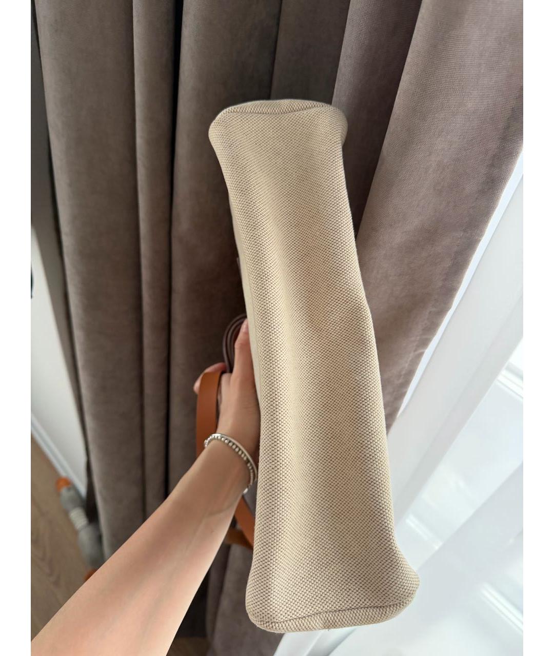 HERMES Бежевая тканевая сумка через плечо, фото 5