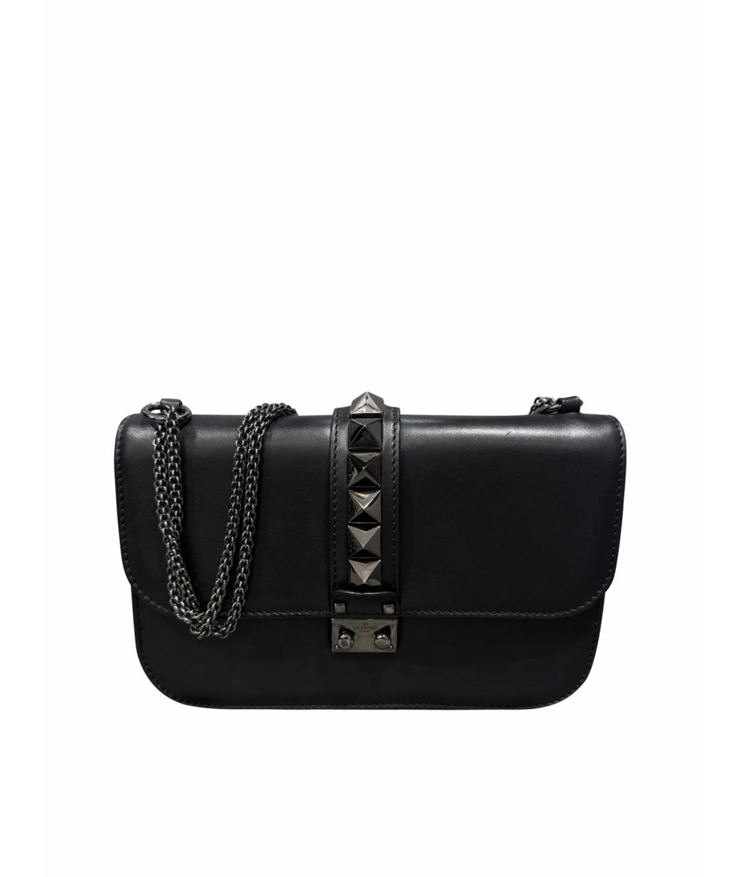 VALENTINO Черная кожаная сумка через плечо, фото 1