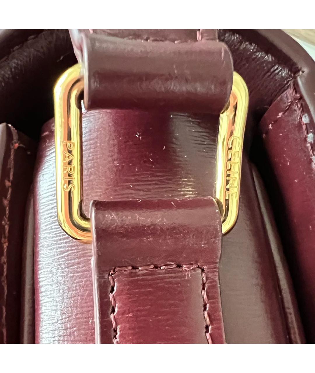 CELINE Бордовая кожаная сумка через плечо, фото 6