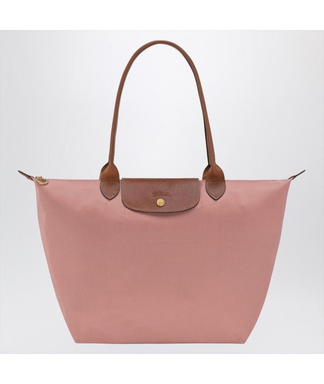 LONGCHAMP Розовая тканевая сумка тоут, фото 6