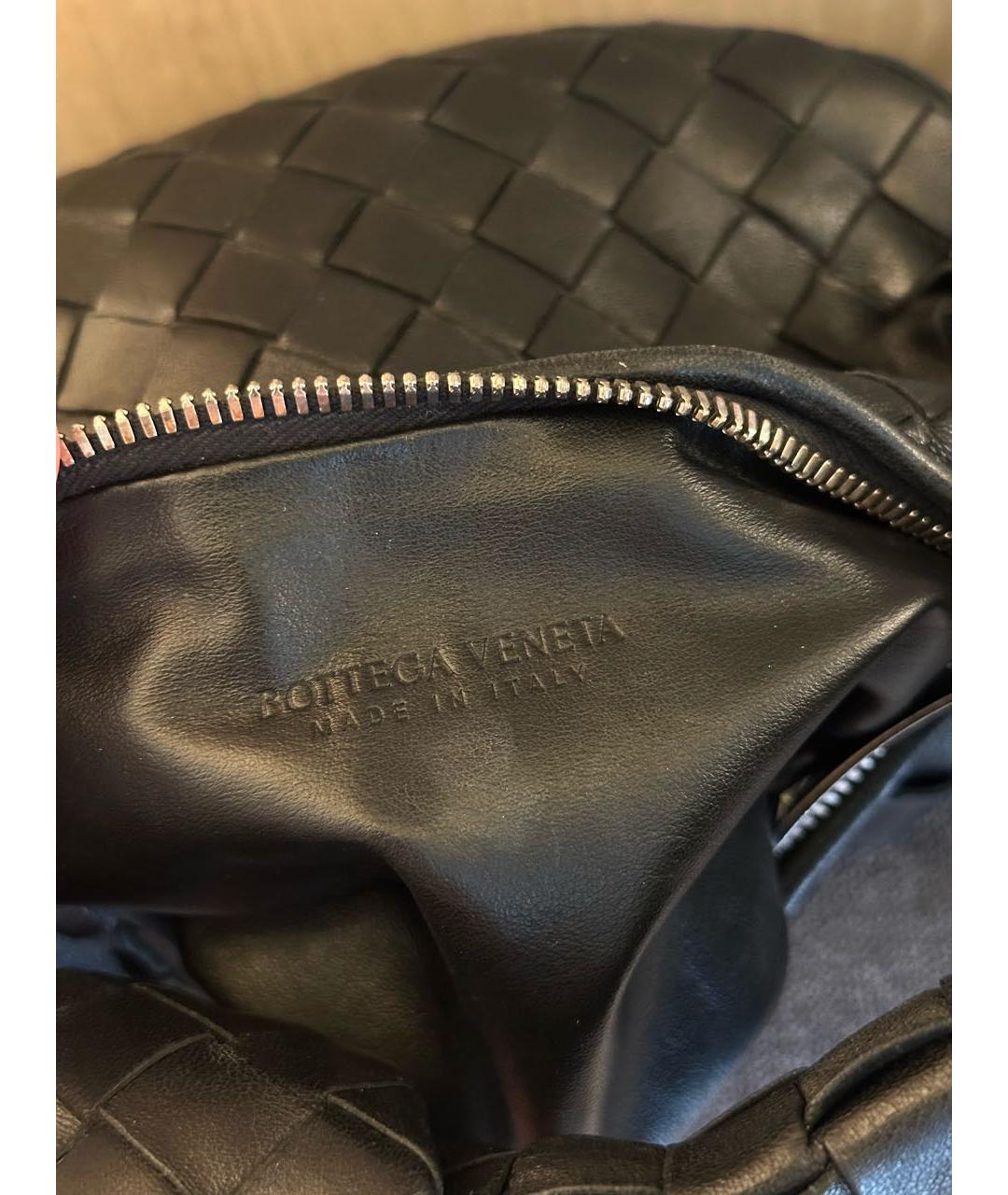 BOTTEGA VENETA Черная кожаная сумка с короткими ручками, фото 4