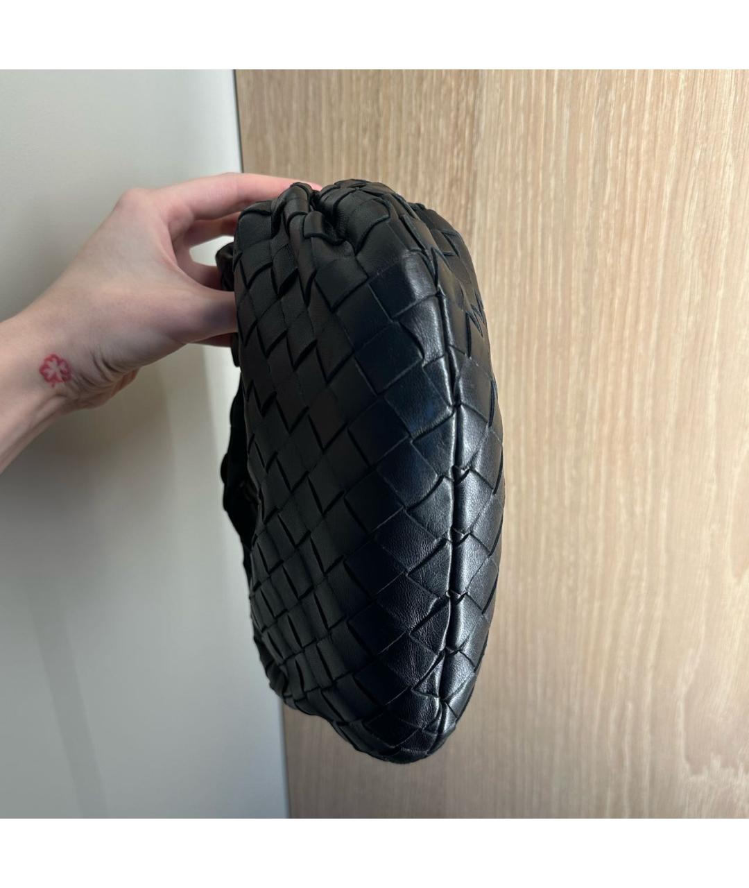 BOTTEGA VENETA Черная кожаная сумка с короткими ручками, фото 6