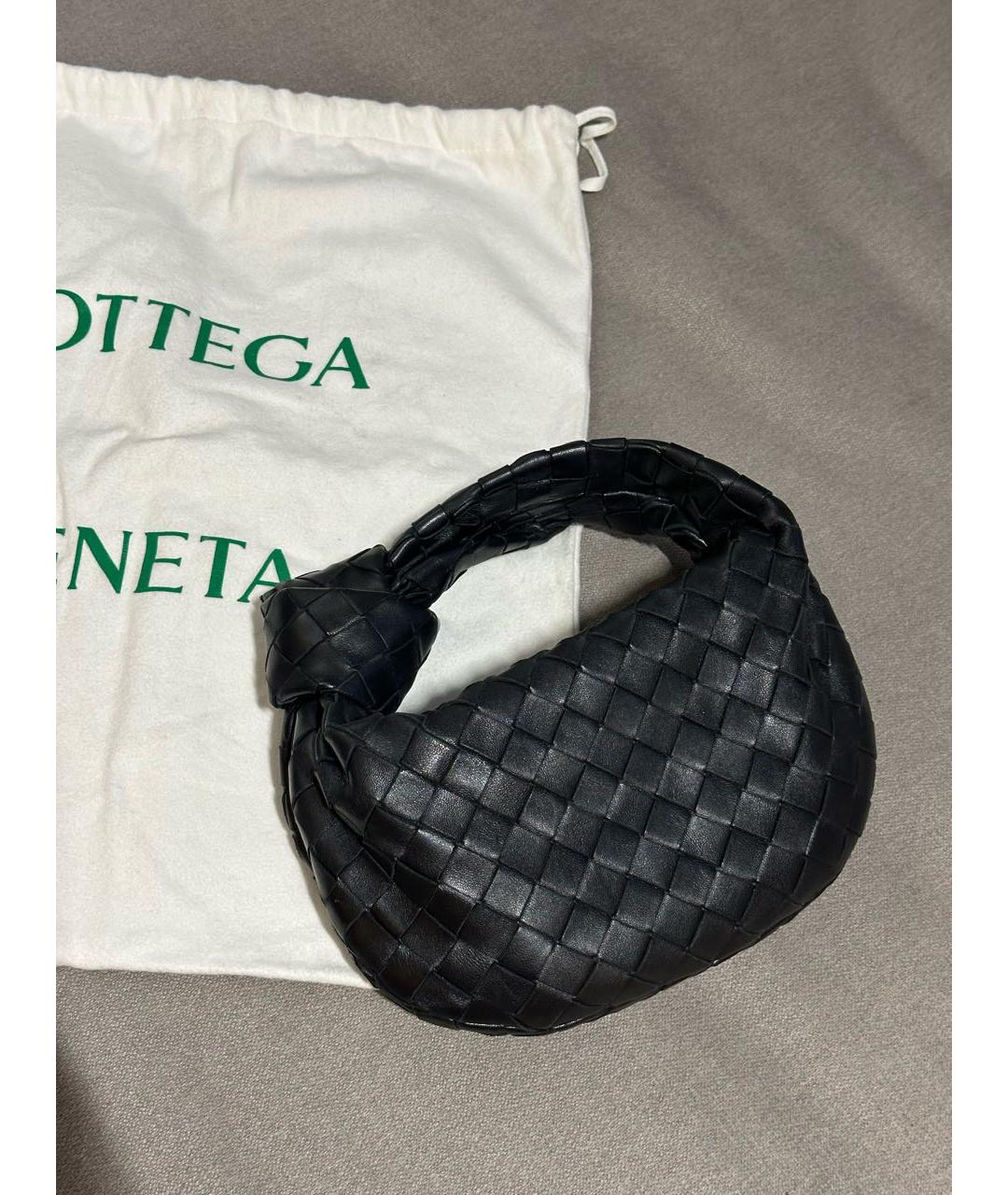 BOTTEGA VENETA Черная кожаная сумка с короткими ручками, фото 9