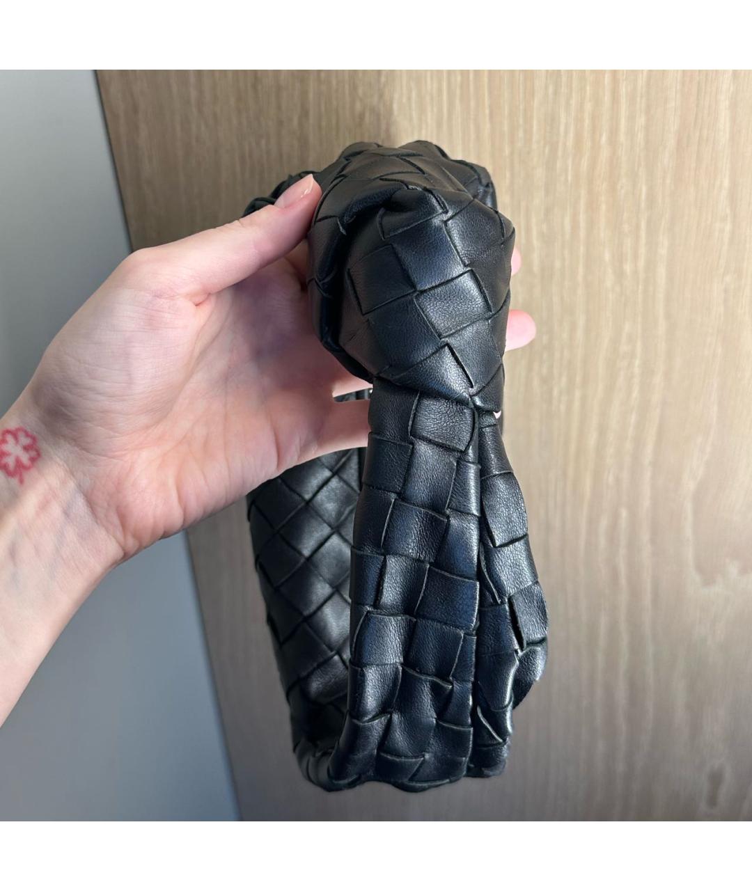 BOTTEGA VENETA Черная кожаная сумка с короткими ручками, фото 7