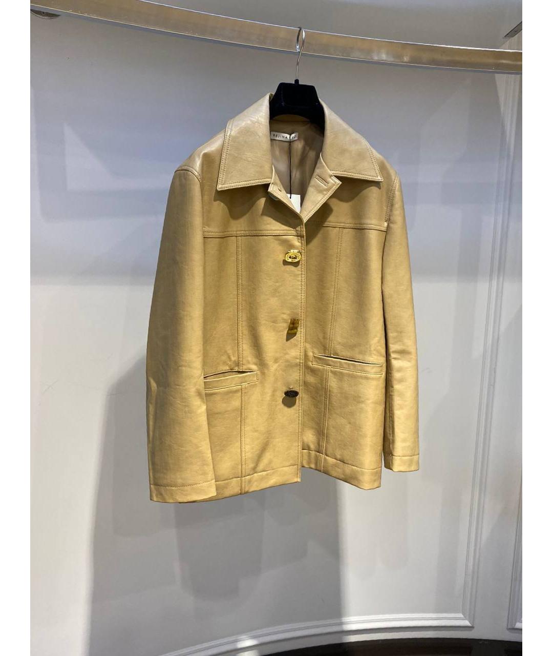 REJINA PYO Бежевая кожаная куртка, фото 2