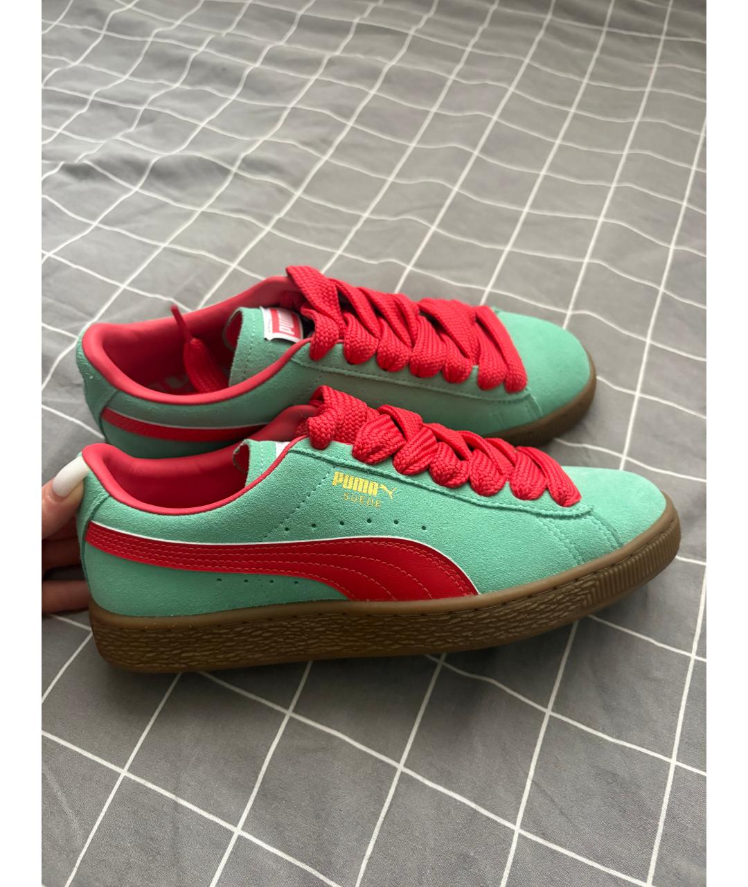 PUMA Бирюзовые замшевые кеды, фото 4