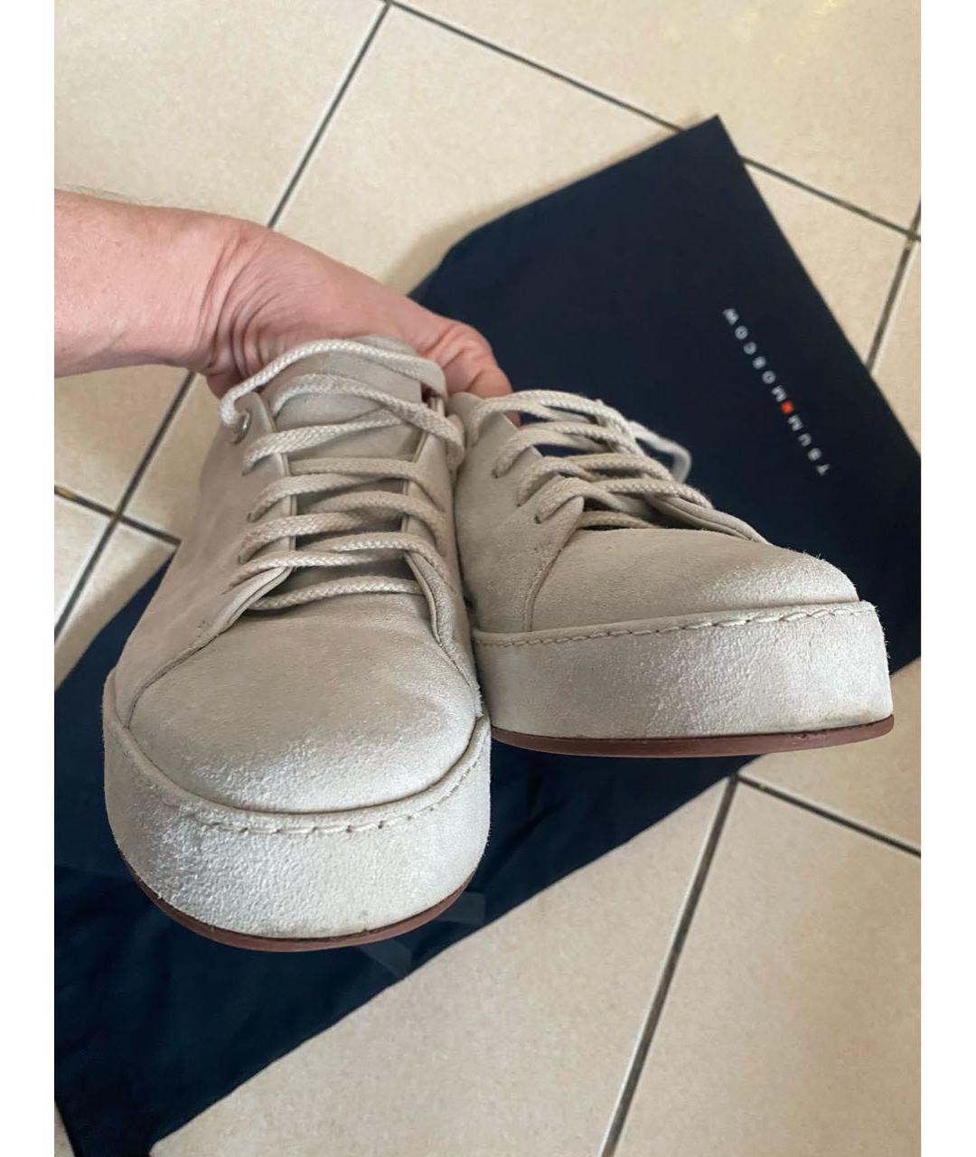 LORO PIANA Бежевые замшевые кеды, фото 5