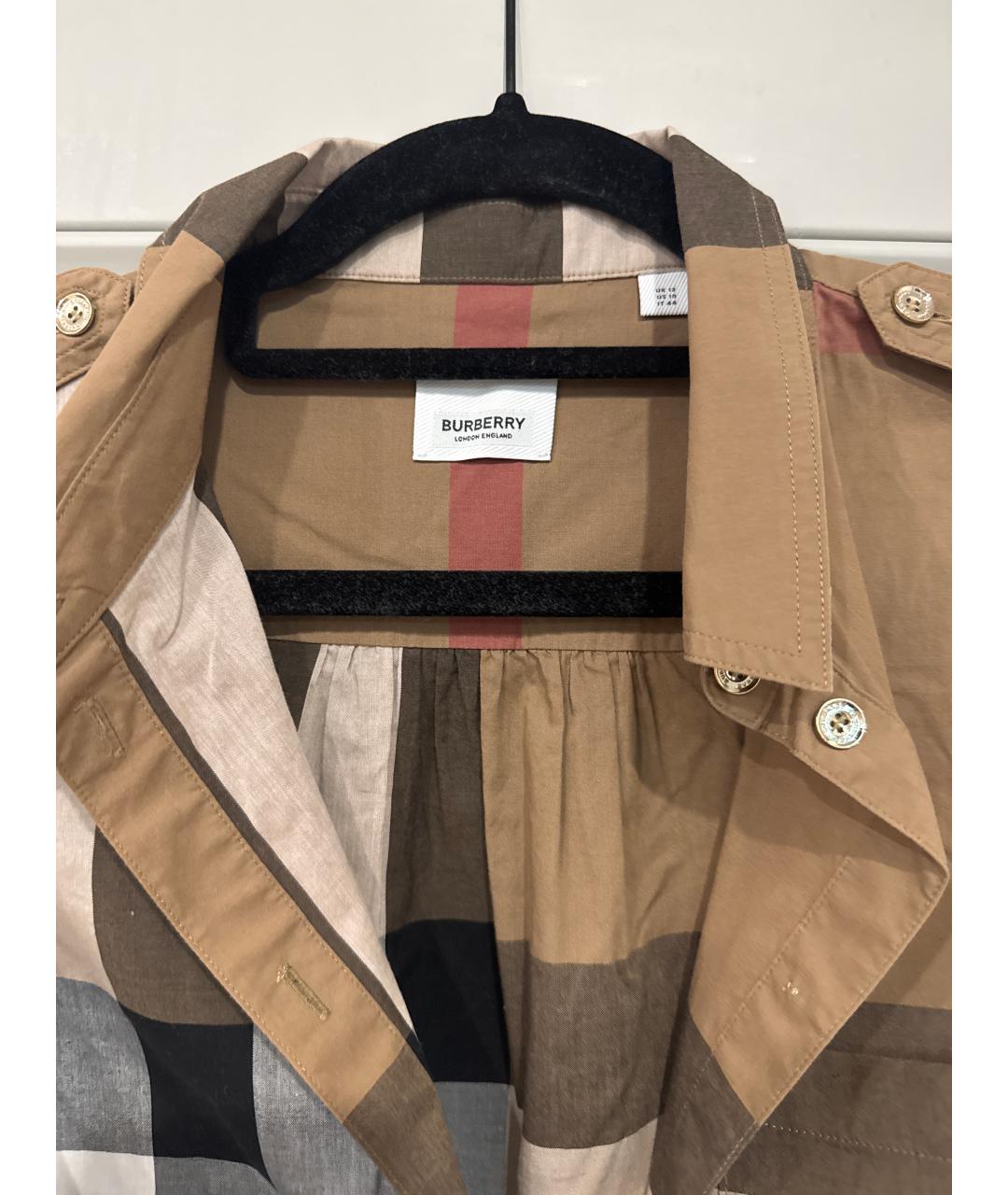 BURBERRY Бежевое хлопковое повседневное платье, фото 3