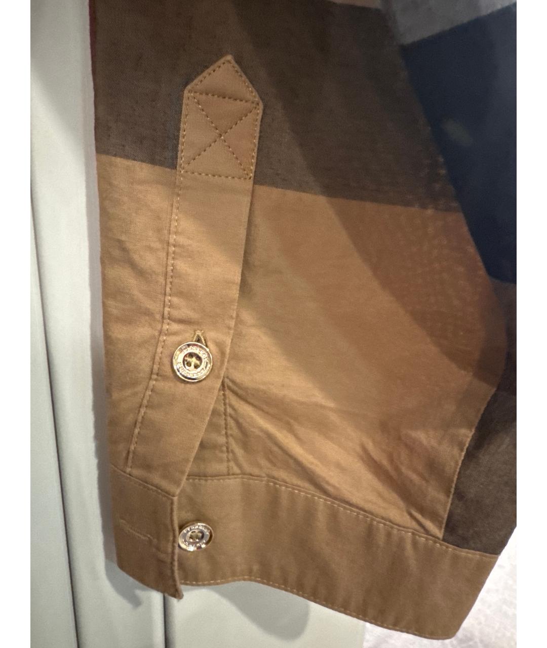 BURBERRY Бежевое хлопковое повседневное платье, фото 5