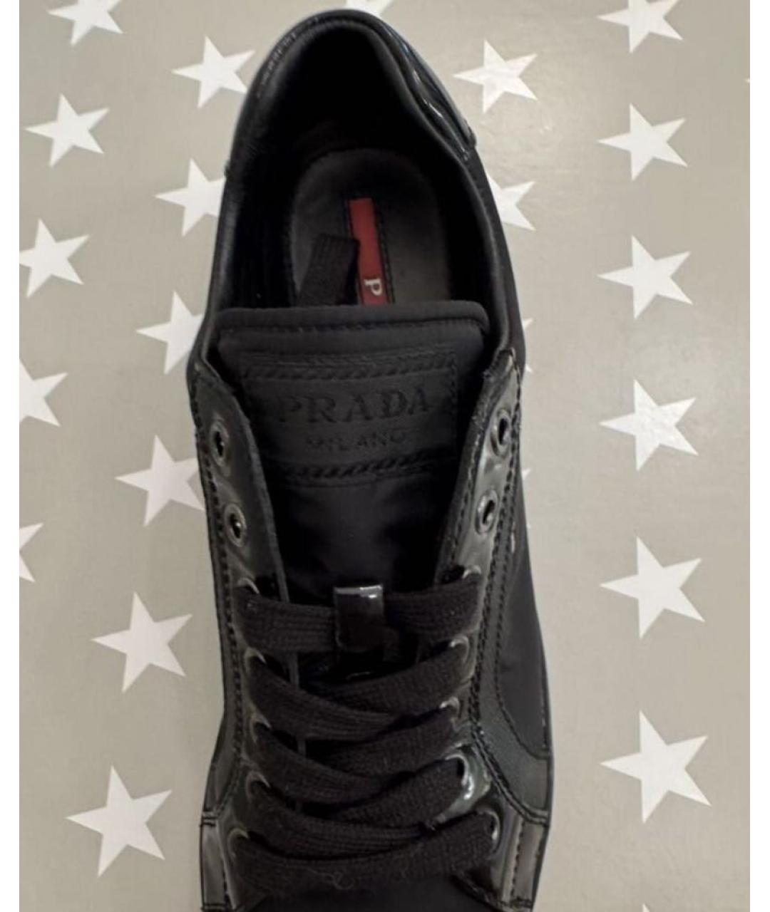 PRADA Черные текстильные кроссовки, фото 5