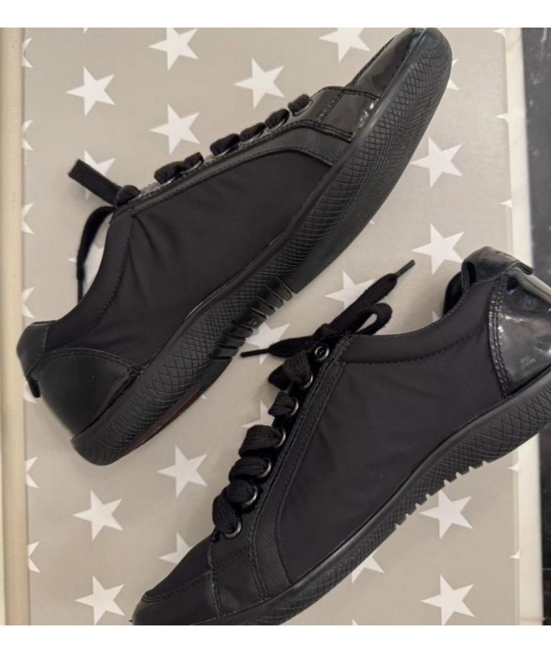 PRADA Черные текстильные кроссовки, фото 4