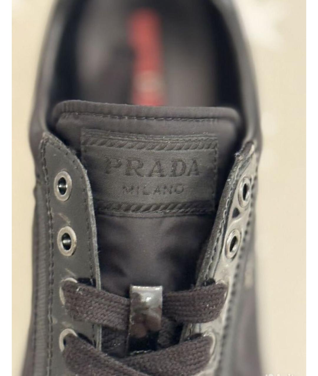 PRADA Черные текстильные кроссовки, фото 7