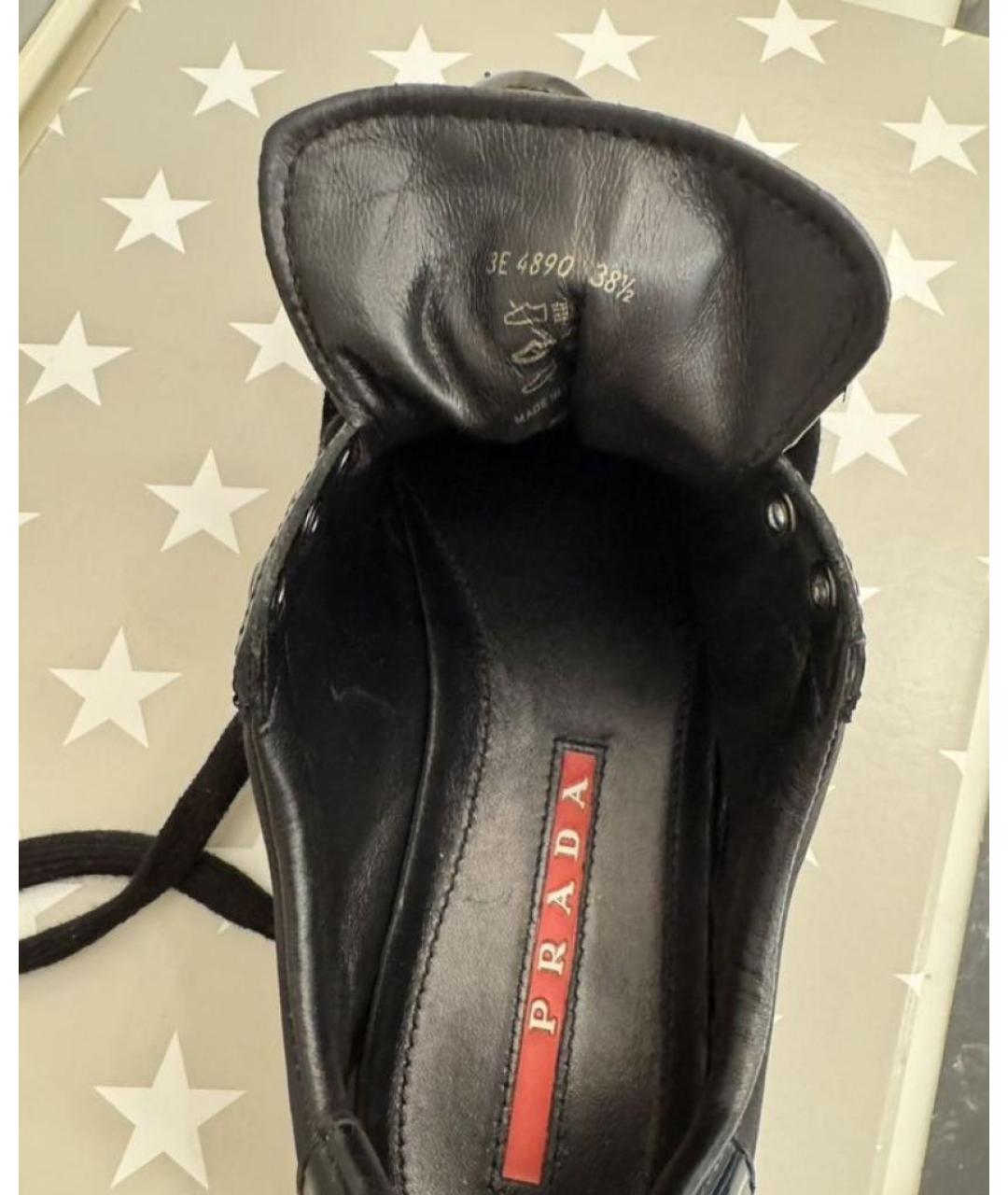 PRADA Черные текстильные кроссовки, фото 6