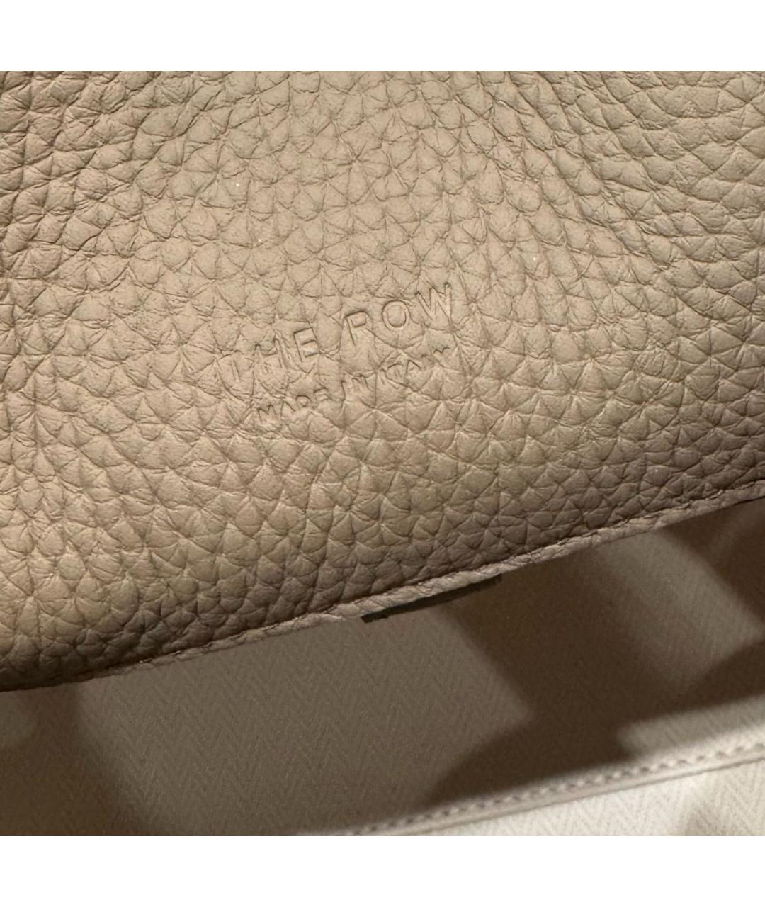 THE ROW Серая кожаная сумка с короткими ручками, фото 5