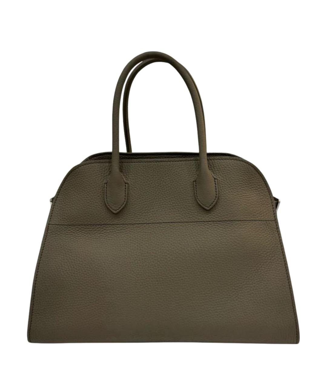 THE ROW Серая кожаная сумка с короткими ручками, фото 1