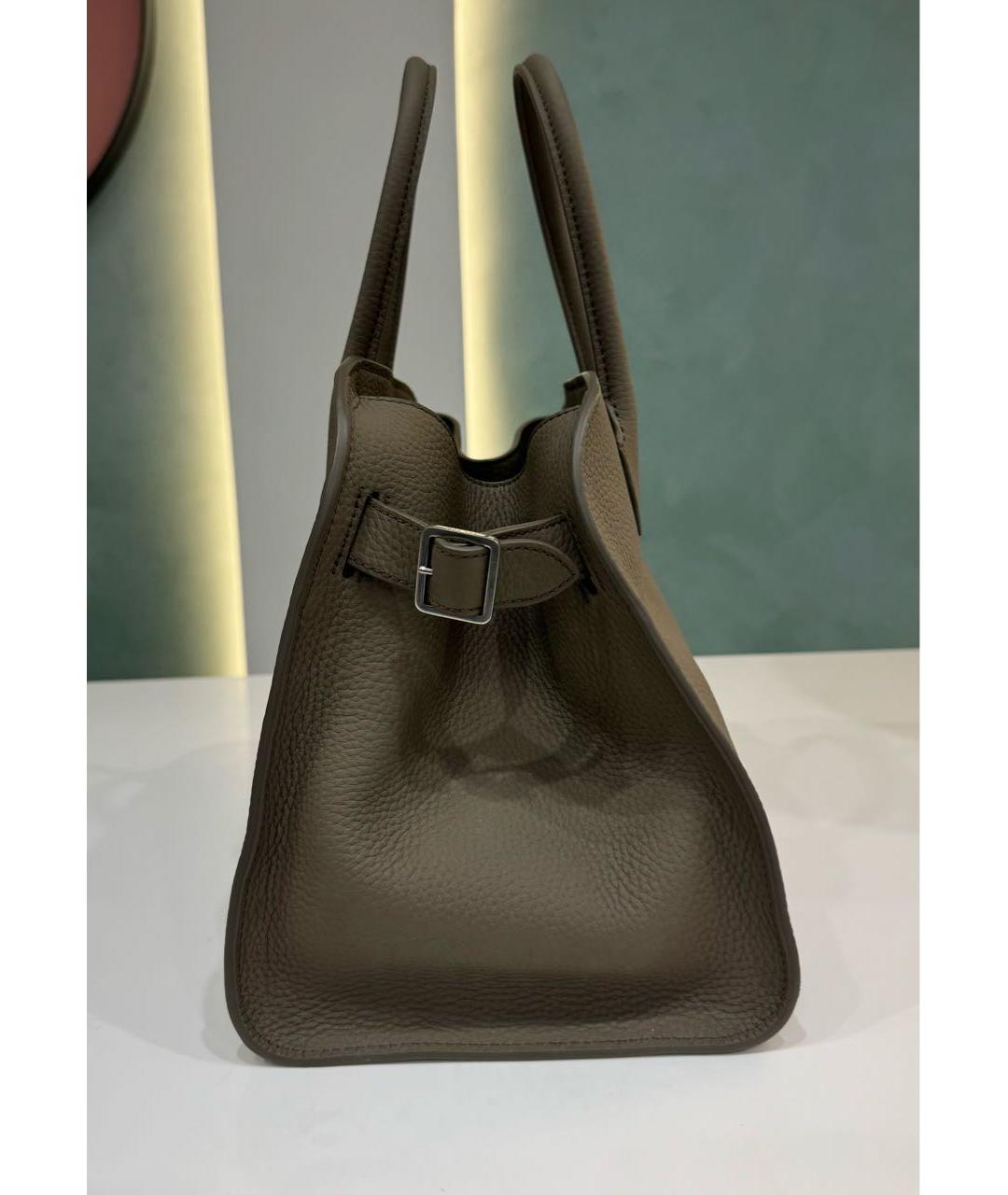 THE ROW Серая кожаная сумка с короткими ручками, фото 2