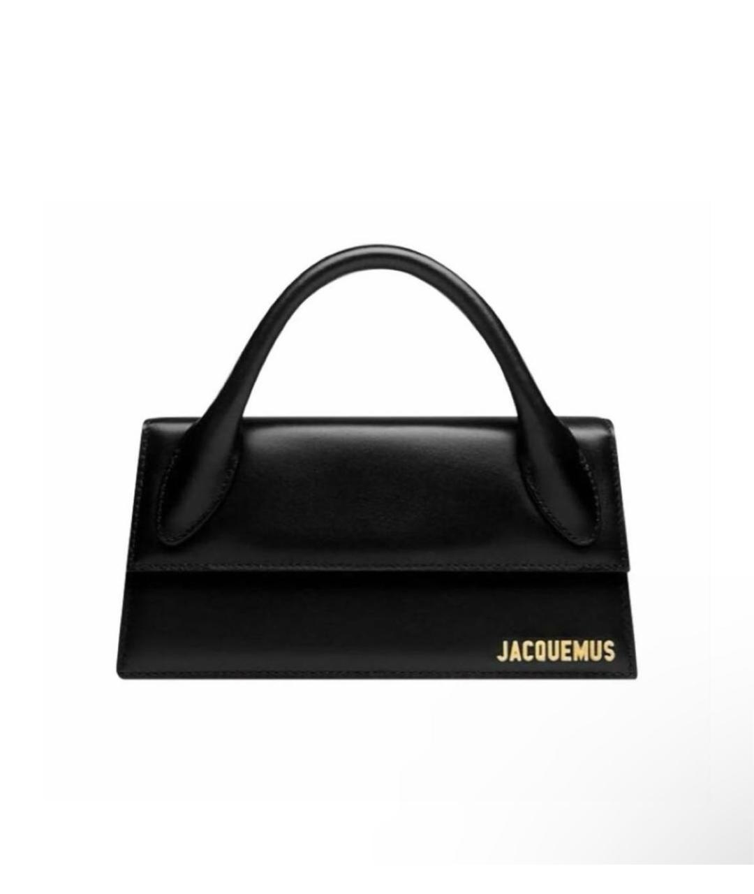 JACQUEMUS Черная кожаная сумка через плечо, фото 5